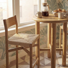 Load image into Gallery viewer, Alvia 3-Piece Round Oak Wood Bar Table With Bar Stools Set by Modway
