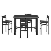 Load image into Gallery viewer, Alvia 5-Piece Rectangular Oak Wood Bar Table With Bar Stools Set by Modway
