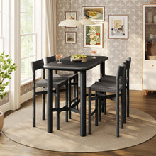 Load image into Gallery viewer, Alvia 5-Piece Rectangular Oak Wood Bar Table With Bar Stools Set by Modway
