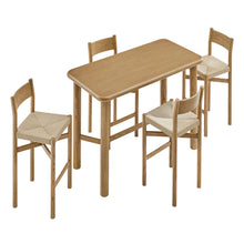 Load image into Gallery viewer, Alvia 5-Piece Rectangular Oak Wood Bar Table With Bar Stools Set by Modway
