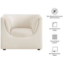 Load image into Gallery viewer, Hilda Curved Back Performance Velvet Armchair by Modway
