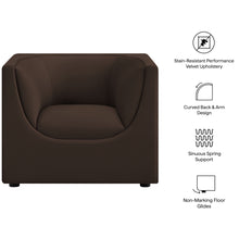 Load image into Gallery viewer, Hilda Curved Back Performance Velvet Armchair by Modway

