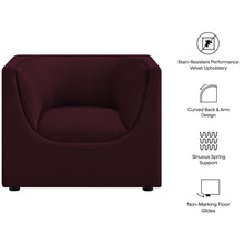 Load image into Gallery viewer, Hilda Curved Back Performance Velvet Armchair by Modway
