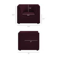 Load image into Gallery viewer, Hilda Curved Back Performance Velvet Armchair by Modway
