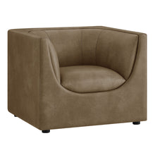 Load image into Gallery viewer, Hilda Curved Back Vegan Leather Armchair by Modway
