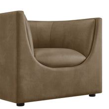 Load image into Gallery viewer, Hilda Curved Back Vegan Leather Armchair by Modway
