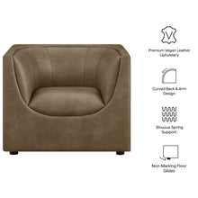 Load image into Gallery viewer, Hilda Curved Back Vegan Leather Armchair by Modway
