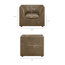 Load image into Gallery viewer, Hilda Curved Back Vegan Leather Armchair by Modway
