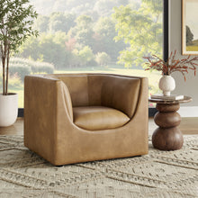 Load image into Gallery viewer, Hilda Curved Back Vegan Leather Armchair by Modway
