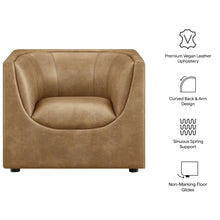 Load image into Gallery viewer, Hilda Curved Back Vegan Leather Armchair by Modway
