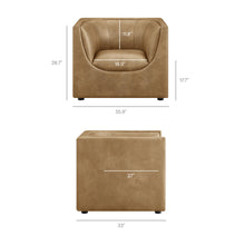 Load image into Gallery viewer, Hilda Curved Back Vegan Leather Armchair by Modway
