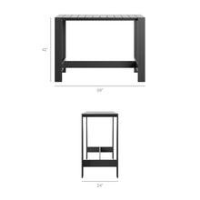 Load image into Gallery viewer, Tahoe 3-Piece Outdoor Patio Aluminum Bar Table Set by Modway
