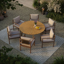 Load image into Gallery viewer, Cielo 59" Sunburst Outdoor Patio Teak Dining Table by Modway
