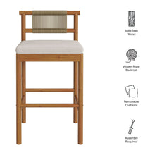 Load image into Gallery viewer, Eleni Outdoor Patio Teak Wood Bar Stools Set of 2 by Modway
