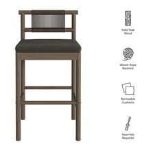 Load image into Gallery viewer, Eleni Outdoor Patio Teak Wood Bar Stools Set of 2 by Modway
