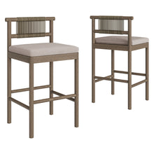 Load image into Gallery viewer, Eleni Outdoor Patio Teak Wood Bar Stools Set of 2 by Modway

