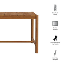 Load image into Gallery viewer, Eleni Rectangle 56-Inch Outdoor Patio Teak Wood Rectangular Bar Table by Modway
