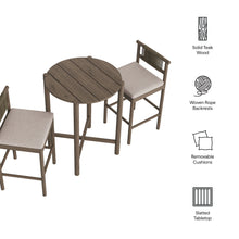 Load image into Gallery viewer, Eleni 3-Piece Outdoor Patio Teak Wood Bar Set by Modway
