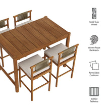Load image into Gallery viewer, Eleni 5-Piece Outdoor Patio Teak Wood Bar Set by Modway
