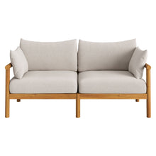 Load image into Gallery viewer, Eleni 2-Piece Outdoor Patio Teak Wood Loveseat with Ottoman Set by Modway
