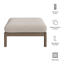 Load image into Gallery viewer, Eleni Square Outdoor Patio Teak Wood Ottoman by Modway
