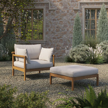 Load image into Gallery viewer, Eleni 2-Piece Outdoor Patio Teak Wood Armchair and Ottoman Set by Modway
