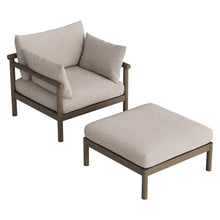 Load image into Gallery viewer, Eleni 2-Piece Outdoor Patio Teak Wood Armchair and Ottoman Set by Modway
