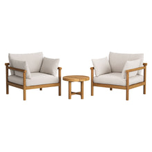 Load image into Gallery viewer, Eleni 3-Piece Outdoor Patio Teak Wood Furniture Set by Modway
