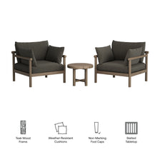Load image into Gallery viewer, Eleni 3-Piece Outdoor Patio Teak Wood Furniture Set by Modway
