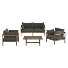 Load image into Gallery viewer, Eleni 4-Piece Outdoor Patio Teak Wood Sofa Set by Modway
