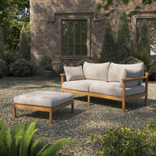 Load image into Gallery viewer, Eleni 2-Piece Outdoor Patio Teak Wood Loveseat with Ottoman Set by Modway
