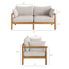 Load image into Gallery viewer, Eleni 2-Piece Outdoor Patio Teak Wood Loveseat with Ottoman Set by Modway
