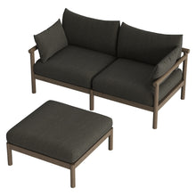 Load image into Gallery viewer, Eleni 2-Piece Outdoor Patio Teak Wood Loveseat with Ottoman Set by Modway

