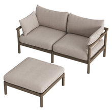 Load image into Gallery viewer, Eleni 2-Piece Outdoor Patio Teak Wood Loveseat with Ottoman Set by Modway
