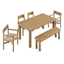 Load image into Gallery viewer, Alvia 6-Piece Oak Wood Dining Table and Seating Set by Modway
