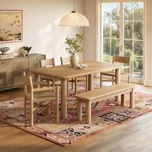 Load image into Gallery viewer, Alvia 6-Piece Oak Wood Dining Table and Seating Set by Modway
