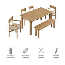 Load image into Gallery viewer, Alvia 6-Piece Oak Wood Dining Table and Seating Set by Modway

