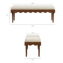 Load image into Gallery viewer, Mirette Scalloped Edge Striped Accent Bench by Modway
