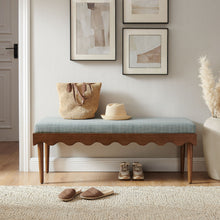 Load image into Gallery viewer, Mirette Scalloped Edge Striped Accent Bench by Modway
