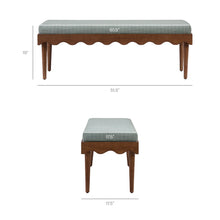 Load image into Gallery viewer, Mirette Scalloped Edge Striped Accent Bench by Modway
