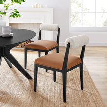 Load image into Gallery viewer, Kai Boucle and Vegan Leather Dining Chair Set of 2 by Modway
