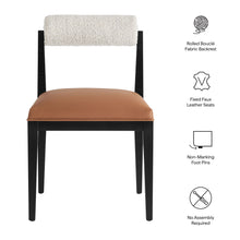 Load image into Gallery viewer, Kai Boucle and Vegan Leather Dining Chair Set of 2 by Modway
