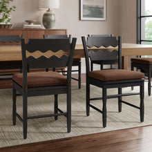 Load image into Gallery viewer, Jax Oak Wood Dining Chair With Wavy Razor Back and Cushion Set of 2 by Modway
