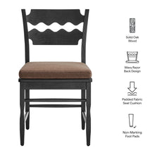 Load image into Gallery viewer, Jax Oak Wood Dining Chair With Wavy Razor Back and Cushion Set of 2 by Modway
