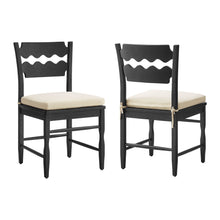 Load image into Gallery viewer, Jax Oak Wood Dining Chair With Wavy Razor Back and Cushion Set of 2 by Modway
