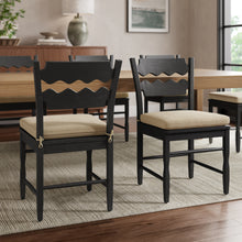 Load image into Gallery viewer, Jax Oak Wood Dining Chair With Wavy Razor Back and Cushion Set of 2 by Modway
