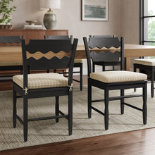Load image into Gallery viewer, Jax Oak Wood Dining Chair With Wavy Razor Back and Cushion Set of 2 by Modway
