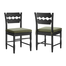 Load image into Gallery viewer, Jax Oak Wood Dining Chair With Wavy Razor Back and Cushion Set of 2 by Modway
