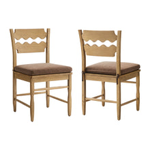 Load image into Gallery viewer, Jax Oak Wood Dining Chair With Wavy Razor Back and Cushion Set of 2 by Modway
