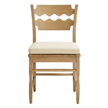 Load image into Gallery viewer, Jax Oak Wood Dining Chair With Wavy Razor Back and Cushion Set of 2 by Modway
